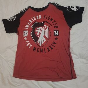 American Fighter Red and Black Graphic T-Shirt